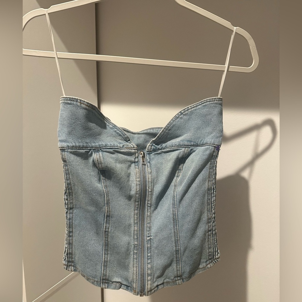 Light Wash Corset Top